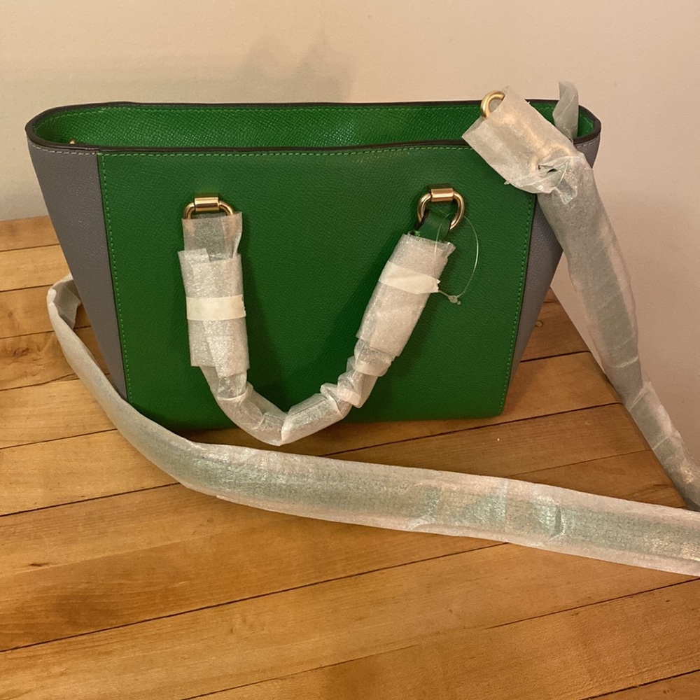 New without tags coach Alice satchel in green grey Colorblock - Picture 5 of 5